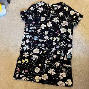 Flowy floral shirt dress